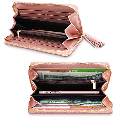 Wallets for Women PU Leather Card Holder Organizer Ladies Clutch with Tassel Wristlet Wrist strap2