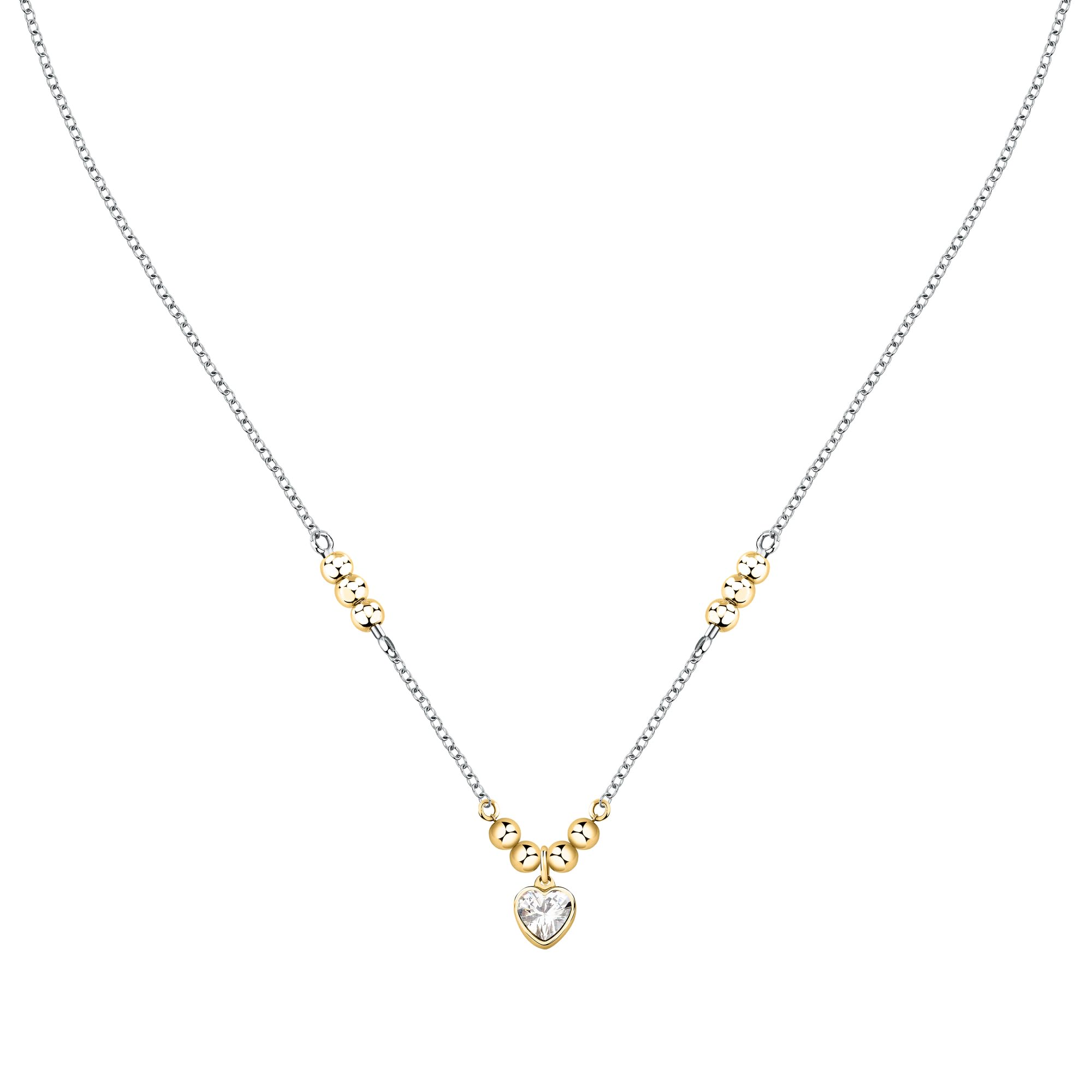 Morellato Collana Donna in Acciaio con Cuore, Regalo Amica, Collezione TALISMANI Emily in Paris