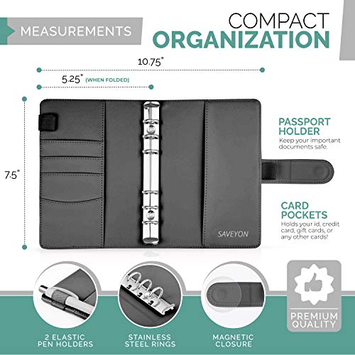A6 Binder And Budget Envelopes + Bonus Stickers, Budget Binder With Cash Envelopes For Budgeting, Mini Cash Envelope Wallet, Small Budget Planner, Cash Envelope Binder With Money Envelopes (Black) #TOP3