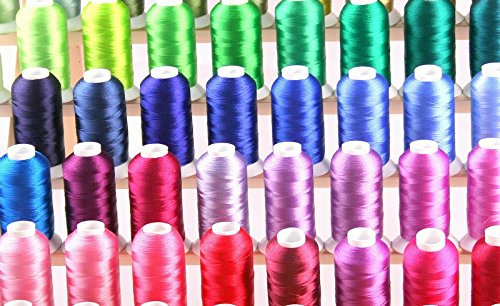 Premium 100 Cones (1100 Yards Each) Of Polyester Machine Embroidery Threads Compatible With Brother Babylock Janome Singer Pfaff Husqvarna Bernina Machines #TOP2