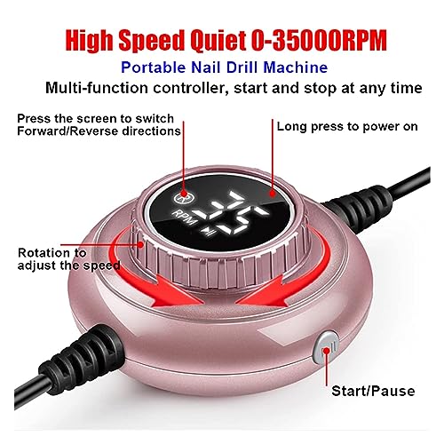 Nail-Grinding-Machine-Nail-Drill-Machine-35000RPM-Electric-Manicure-Machine-Pedicure-Manicure-Drill-Set-Milling-Cutters-Set-Nail-File-Equipment-Tools-for-DIY-Home-or-Salon-Mani-Pedis