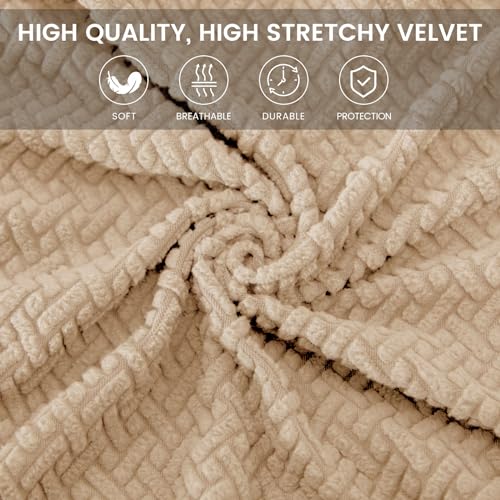 MIFXIN Office Chair Cover Stretch Slipcover 2 Piece Elastic Jacquard Computer Chair Seat Covers Furniture Protector for Office Home, Only Covers, NO Chair (Khaki) by MIFXIN - Image 8