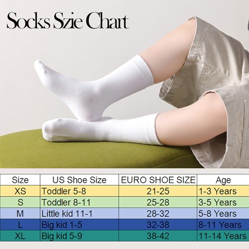 Image of 3 Pairs Boys Dress Socks Kids Girls Black Crew Uniform Sock for Toddler