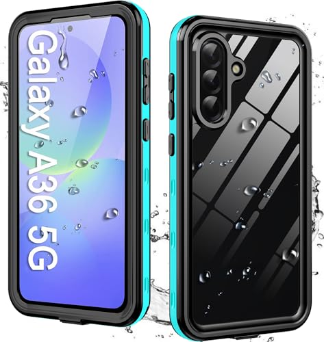 for Samsung Galaxy A36 5G Case with Built-in Screen Protector, Waterproof Case Rugged Full Body Underwater Dustproof Shockproof Drop Proof Protective Cover for Samsung A36 5G, Teal