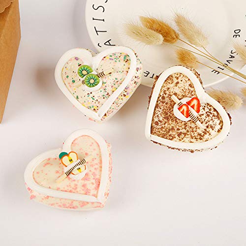 image for HongTu 6PCS Small Heart-Shaped Cake Simulation Food Artificial Fake Fo