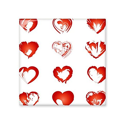 Carreaux de céramique Saint Valentin motif coeurs blancs et rouges DIYthinker taille M