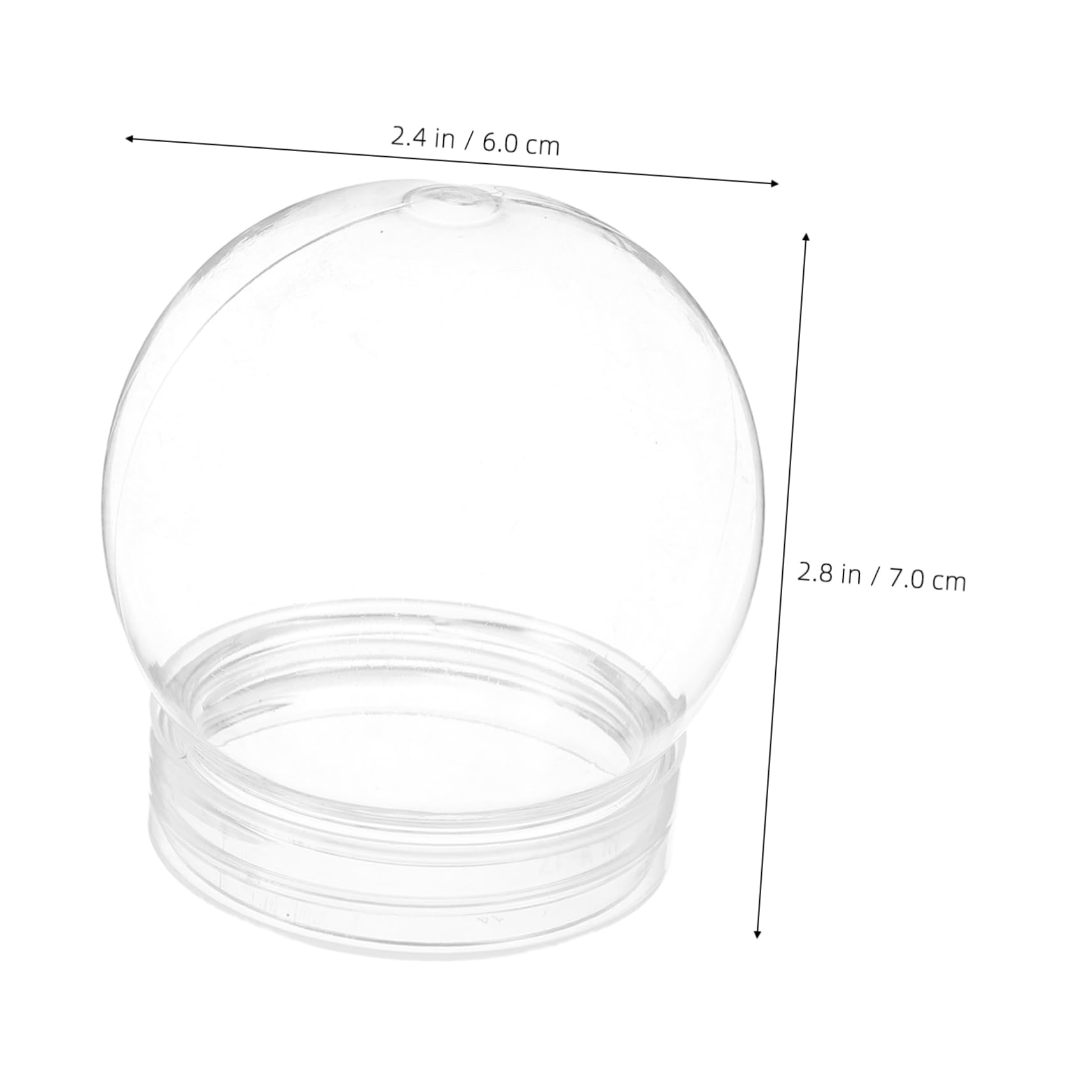 Cabilock 5 Juegos Globo De Agua De Plástico Transparente. Tarro De Globo De Agua Bola De Nieve Vacía Figuritas Equipo Suministro De Navidad Globo De Nieve De Bricolaje El Plastico 8 Uds * 5