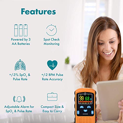 image for CMI Health Battery Operated Pulse Oximeter - Adult Finger Spot-Checkin