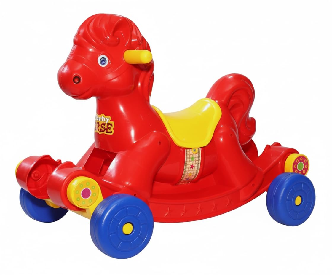 Toyzone Derby Horse Ride On and Rocker for Kids Above 18 Months, Red-image-48