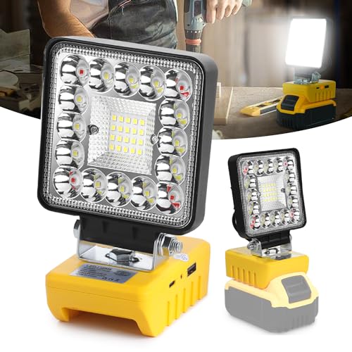 LED Work Light for Dewalt 20V Max Battery, 48W 5000 Lumens Portable Flashlight 3 Modes Cordless Flood Light with USB and Type C Charging Port, Bare Tool Only(TS-F0130)