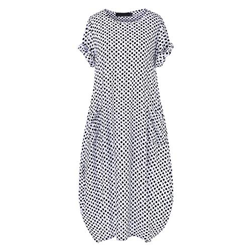 Robe maxi d'été bohème pour femme - Robe de plage en coton à pois
