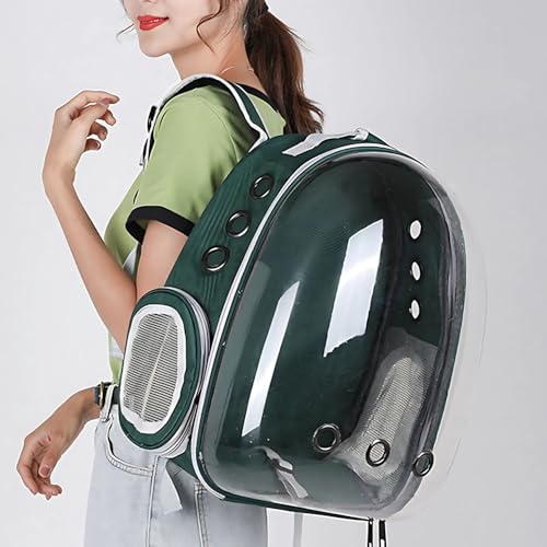 Image of VAYINATO Transparent Portable Pet Backpack Travel Carrier, Convenient Travel for Small Dog and Cat | Waterproof, Comfortable and Breathable by Petzlifeworld (Green)