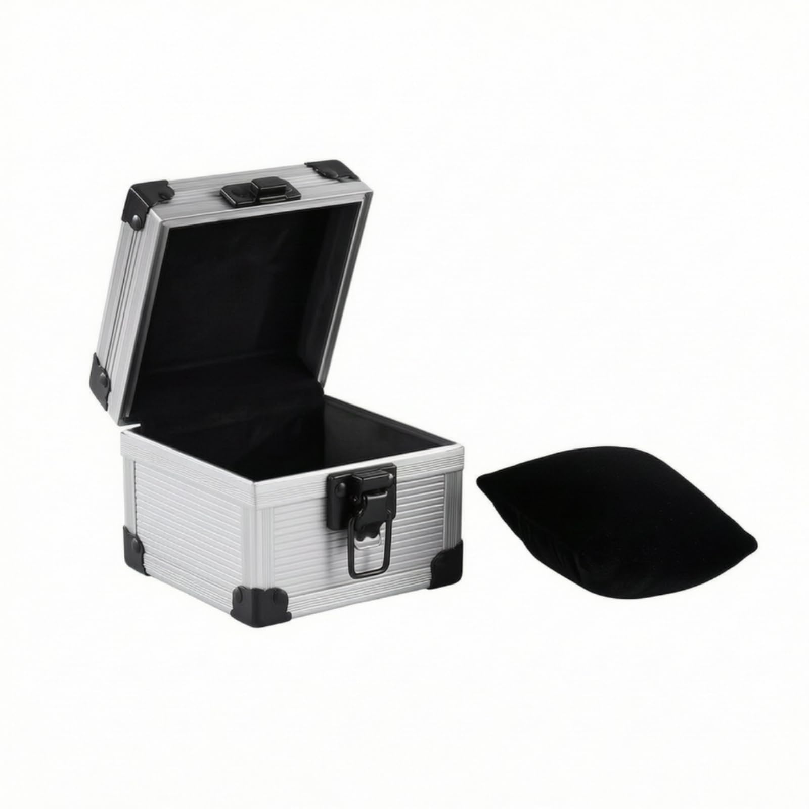B Baosity Boîte de Rangement Montre Coffret Écrin Étui Présentoir avec Charnières Robustes et Loquet Stable Intérieur Moelleux, Gris, Boîte De Rangement Pour Montre, Opaque, Gris, Modèle Individuel