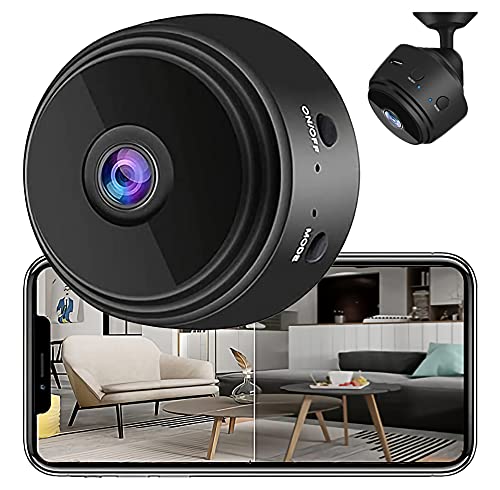 2021 New Small Camera,Nanny Camera,Security Camera,WiFi Camera 1080P Full HD WiFi Mini Camera,Mini Surveillance Cameras Wireless with Audio,Indoor/Outdoor Wireless Security Camera (Black)