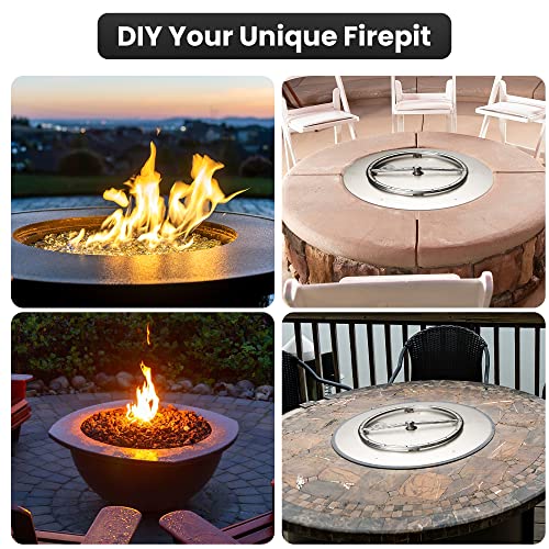 Dreffco Stainless Steel Fire Pit Burner Pan & Ring, Works With Liquid Propane Or Natural Gas, 30-Inch Pan, 24-Inch Ring, 150,000 Btu Max #TOP5