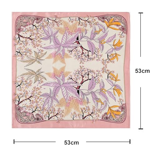 ZhaoCo Foulard Carré en 100% Soie de Mûrier, 53 x 53cm Petit Chaude Léger Écharpe Bandana en Satin pour Femmes - 006 – vue 5