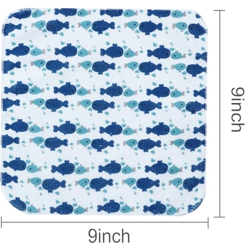 Image of softan Baby Washcloths, 24Pack Baby Wash Cloths Extra Soft & Ultra Absorbent, Baby Towels and Washcloths Face Towel Unisex for Boys Girls Body, Washclothes Gentle on Sensitive Skin, 9x9 Whale & Anchor