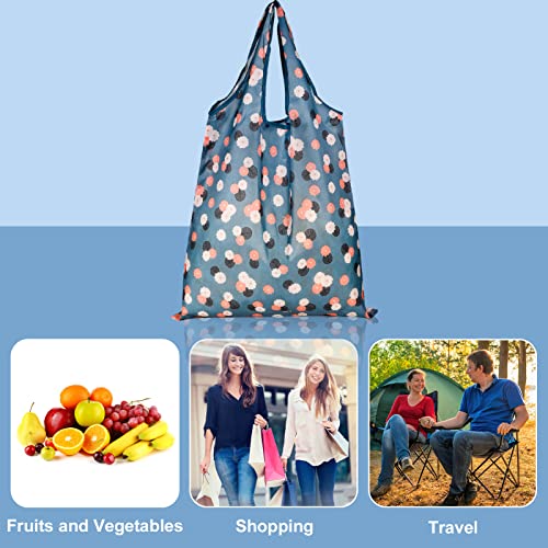 4pcs Reusable, Foldable,Washable Grocery Bags Foldable in a Pouch Eco Tote Shopping Bag Groceries Tote Bags for Daily Shopping Loading