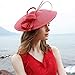 Vintage Red Wedding Bride Fascinators Hat for Women Ladies Straw Wide Brim Cocktail Formal Church Tea Party Dress Derby Hats with Bow Feather