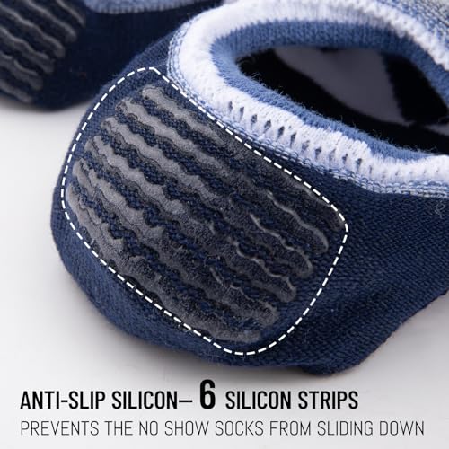 COOVAN Mens No Show Socks Cotton Low Cut Short Casual Socks Men Non Slip Invisible Casual Socks Size 9-11 (6 Pairs)3