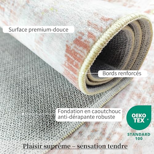 Tapis de salon moderne pour chambre adulte et balcon rose 160x230 WUTONG