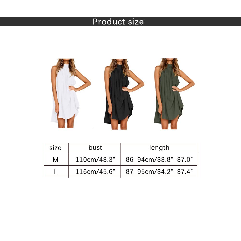 Vestido Elegante Mujer Vestido Sin Mangas Vestido Corta Casual Gasa Top Cuello Redondo Blusa Informal Casual Dress