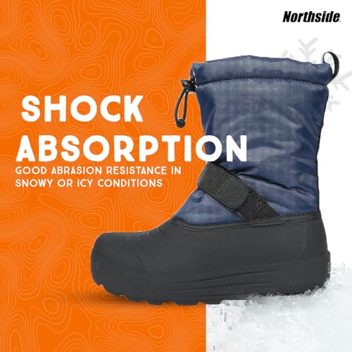 Northside unisex child Frosty Snow Boot, Navy, 4 Big Kid US