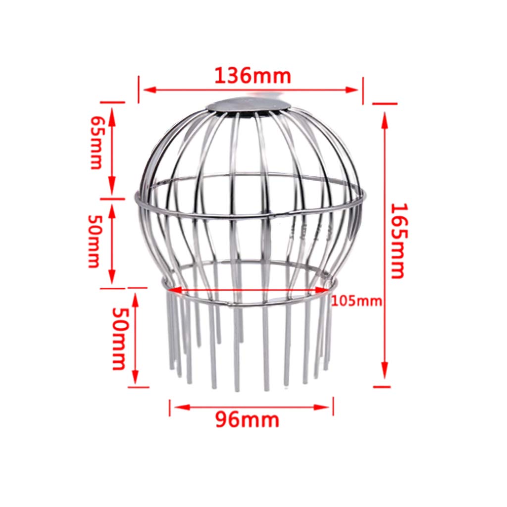 Gazechimp Crépine de Filtre en Acier Inoxydable 304 de Garde de Gouttière, Arrête Le Blocage des Graines de Feuilles et d'autres Outils de Nettoyage de Gouttièr - 96mm
