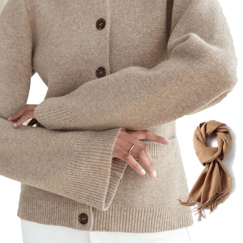 Describeu Cardigan,Ultra-Soft Button Cardigan,Slimming Button Cardigan Sweater Women with Pockets