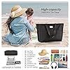 HOMESPON Große Strandtasche Damen mit Reißverschluss Wasserdicht Badetasche XXL Familie Beach Tote Bag,Schwarz #1
