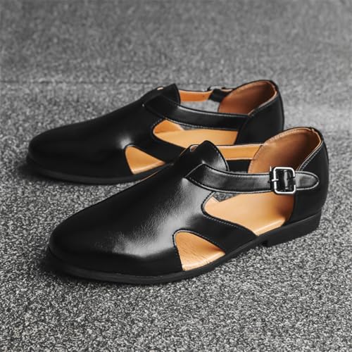 Men's Premium Leather Barefoot - style Roman Sandals: Non - slip, Wear - resistant. Soft, Comfortable, Lightweight & Highly Breathable.2