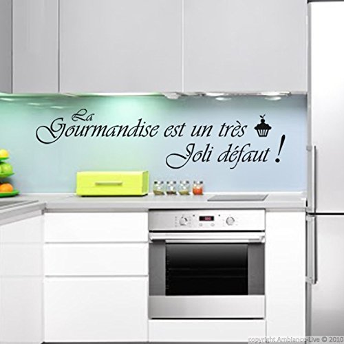 Ambiance-Live “La gourmandise est un très joli défaut” Sticker (French language) – Black