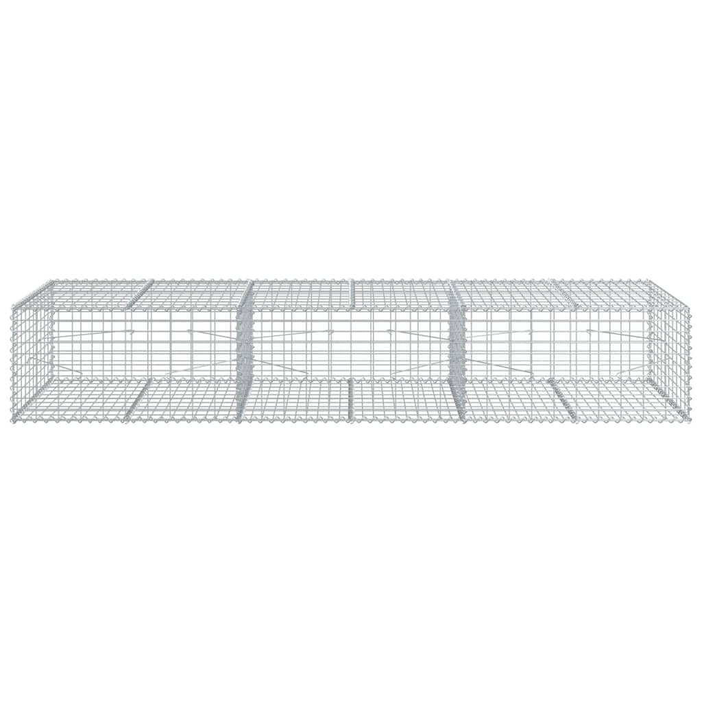 VidaXL Cesta De Gaviones Con Cubierta De Hierro Galvanizado 300 X 100 X 50 Cm, Muro De Contención De Gaviones, Valla De Gaviones, Jardín, Plateado
