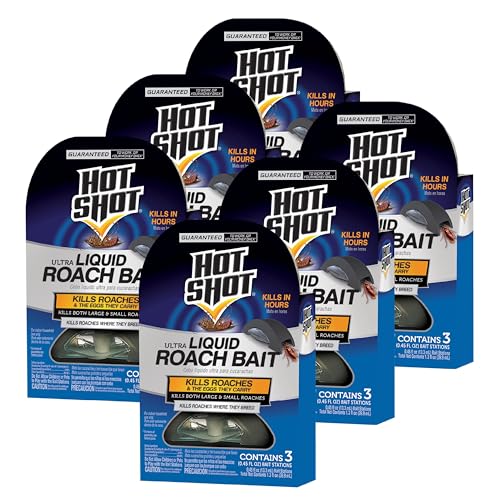 Image of Hot Shot Ultra Liquid Roach Bait 3 Count, Kills In Hours, 6 Pack