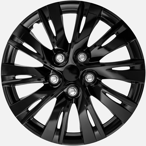 Image of LYDS Shift BG Gloss Black Universal 16 inch Premium ABS Hubcap Wheel Cover Replacement Set of 4 - OWC-16BG