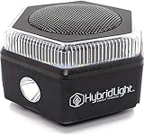 Hybridlight HEX Bluetooth Speaker, 400 Lumen Flashlight, Lantern, FM Radio, Micro SD Card Reader. Charge Out to Cell Phones. Solar Panel Charges Indoors or Out. Quick Charge Using Included USB Cable