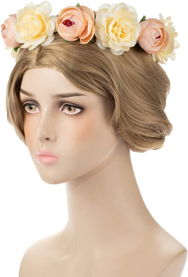 最安値に挑戦 花冠 花飾り 花輪 髪飾り ヘアアクセサリー 花嫁 調整可能 人気 子供 母 新婦人 パーティー イベント コンサート 写真撮影道具 フラワー ヘッドドレス 誕生日 お祝い 舞台 シャンペン色 Casabianca Ba