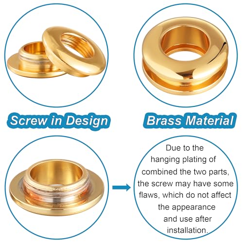 Notgia DT083 4 Sets Brass Grommets Kit Eyelets And Grommets 11Mm Inside Hole Size thumb #2
