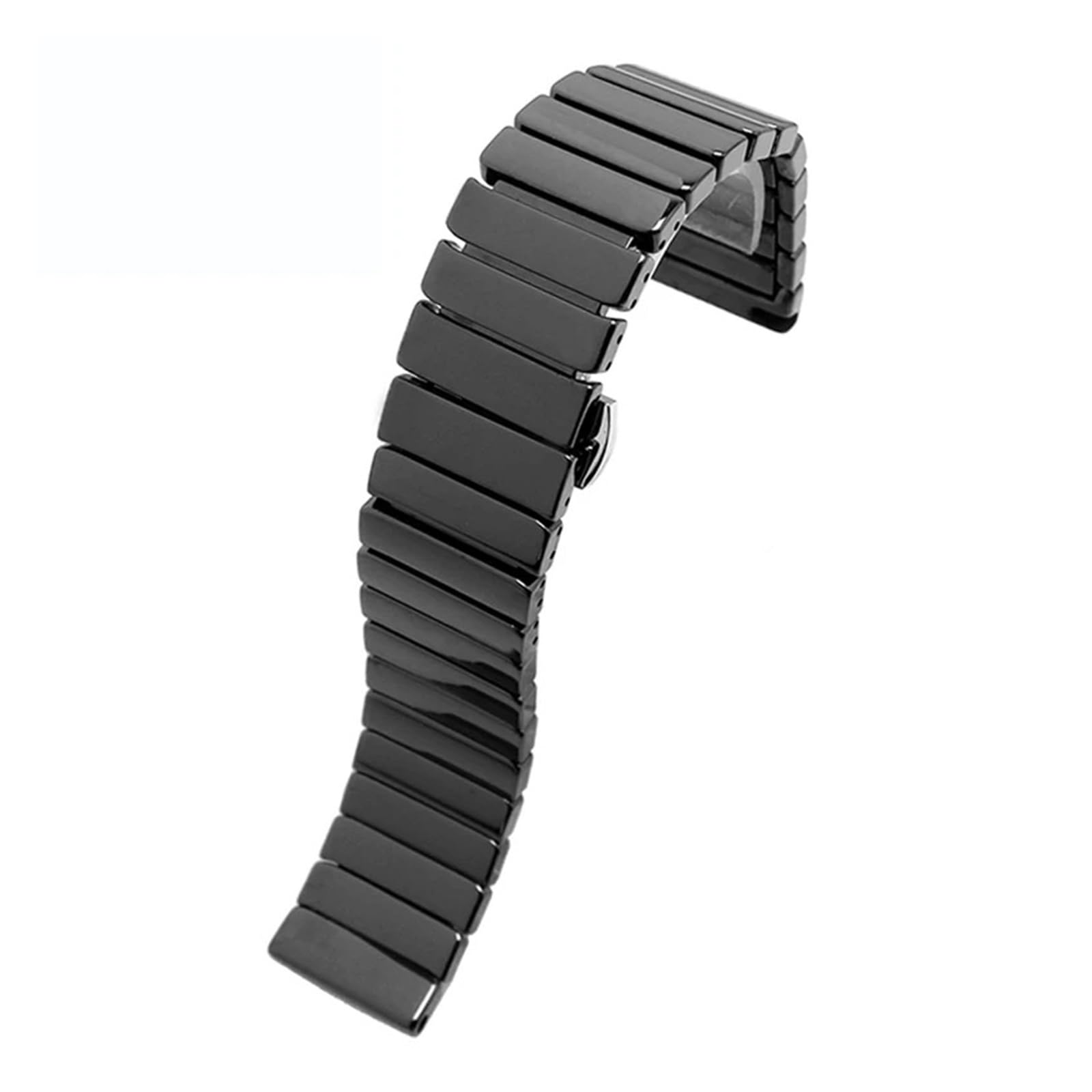 HMFang Cinturino for Orologio in Ceramica da 16 Mm, 20, 22, con Barra A Sgancio Rapido, Polso 18, Bianco E Nero, Non Sbiadisce