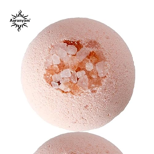 Image of Bath Bombs for Bath Tub - Pack of 3 Fizzy Aromatic Bath Bombs with Lavender Buds - Pink Salt, Epsom Salt, Dead Sea Salt - Free from SLS, 75g Each - Perfect Bath Gift