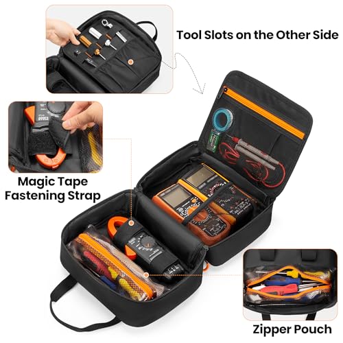 Rexmica Carrying Case Compatible with Klein Tools 80101/ ET310 AC Circuit Breaker Finder, Home Tester Kit Storage Bag for Digital Multimeter, Clamp Meter or Other Electrical Test Tools (Bag Only) 3 Rexmica Carrying Case Compatible with Klein Tools 80101/ ET310 AC Circuit Breaker Finder, Home Tester Kit Storage Bag for Digital Multimeter, Clamp Meter or Other Electrical Test Tools (Bag Only) - Image 3