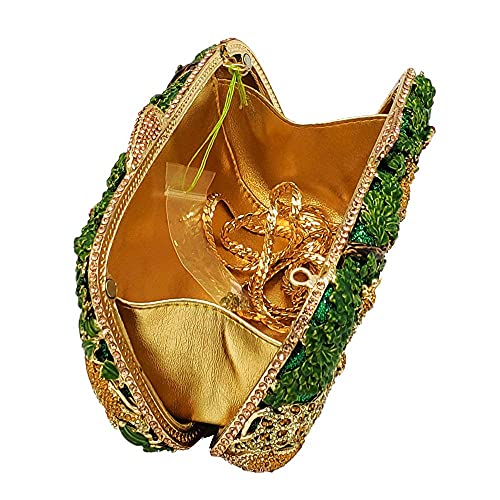 Image of Boutique De FGG Forest Jungle Animal World Crystal Clutch Purse for Women Formal Evening Bags Rhinestone Clutch Handbag,Mini
