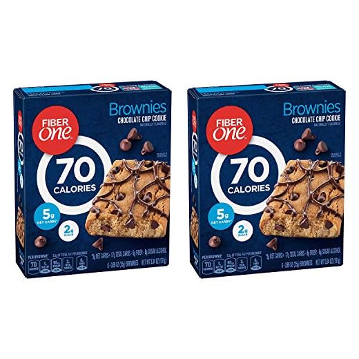 Fiber One Brownies, 70 Calories, 5 Net Carbs, Snacks, Chocolate Chip, 6ct (2 pack)