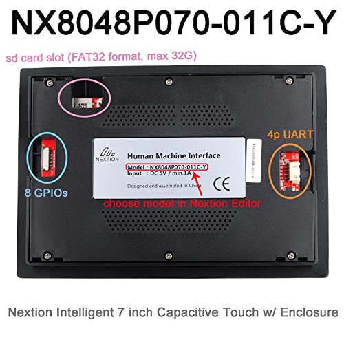 Image of Nextion Intelligent 7 inch HMI Display 5V Capacitive Touch Screen 800x480 TFT LCD w /Enclosure Case for Arduino (NX8048P070-011C-Y)