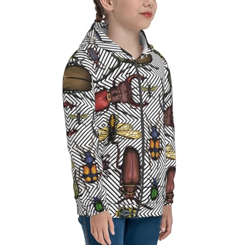 Bright Insects Kid Hoodies Boys Zip Up Sweatshirts Girls Pullover with Pocket4