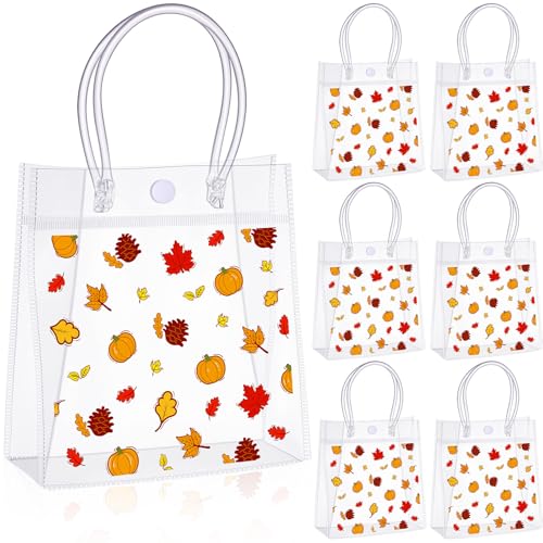Sacs à friandises Halloween en PVC transparent avec poignées citrouille et sorcière | Lot de 24
