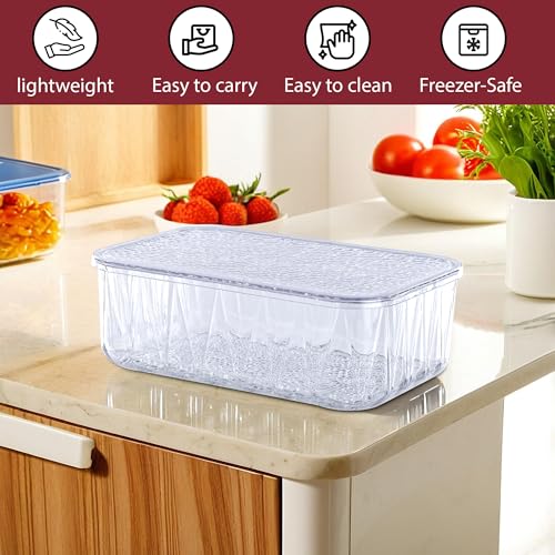 Image of Kuber Industries 4600 ml Acrylic Stackable Kitchen Food Storage Container for Home with Lid | Freeze Organizer Items and Storage Organizer Box for Snacks and Dry Fruits | Transparent
