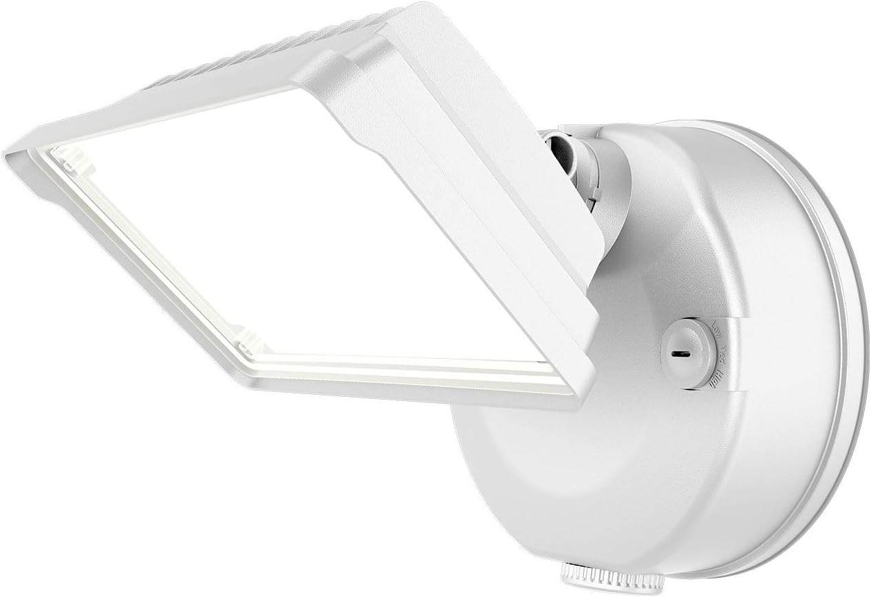HALO TGS Outdoor Integrated LED Dusk to Dawn-Flood & Security Light Single Square Head White