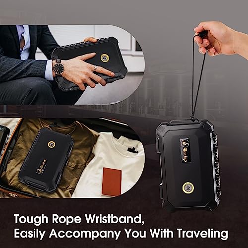 Travel Cigar Humidor Set, With 2 Gold Cigar Stands, Cigar Punch, Cigar V Cutter, Built-In Humidifier & Hygrometer, Elegant Box For Cigar Gifts, Waterproof Portable Cigar Case Outdoors #TOP6