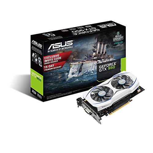 ASUS GTX950 2G GDDR5 PCI Express 3.0 HDCP Ready SLI White Shroud Video Graphics Cards GTX950-2G